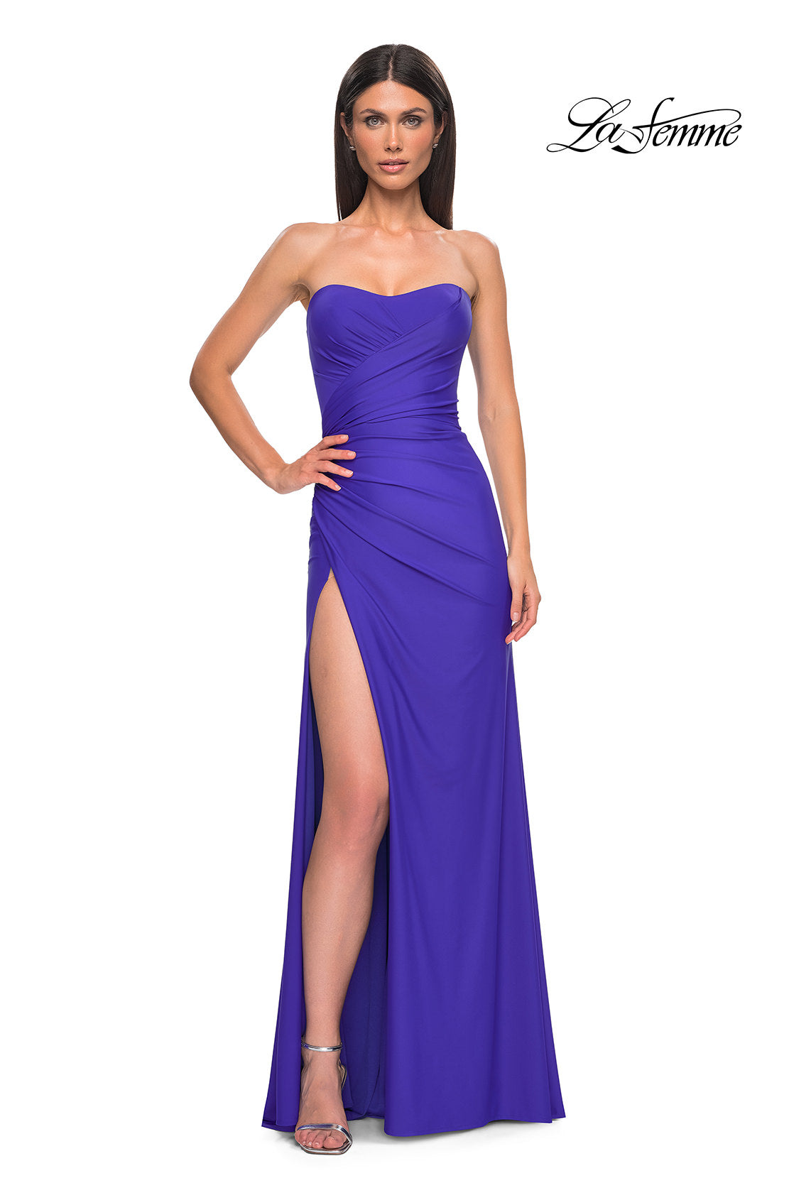 LaFemme 33012 Strapless Jersey X-Back w/ Slit