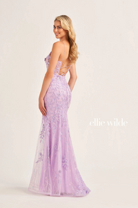 Ellie Wilde 35110 Fit & Flare Gown With Detachable Tulle Train