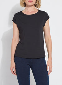 Lyssentials Short Sleeve Top | White, Black