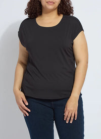 Lyssentials Short Sleeve Top | White, Black