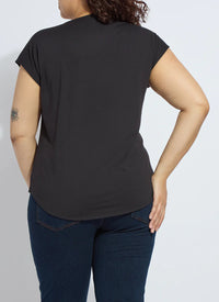 Lyssentials Short Sleeve Top | White, Black