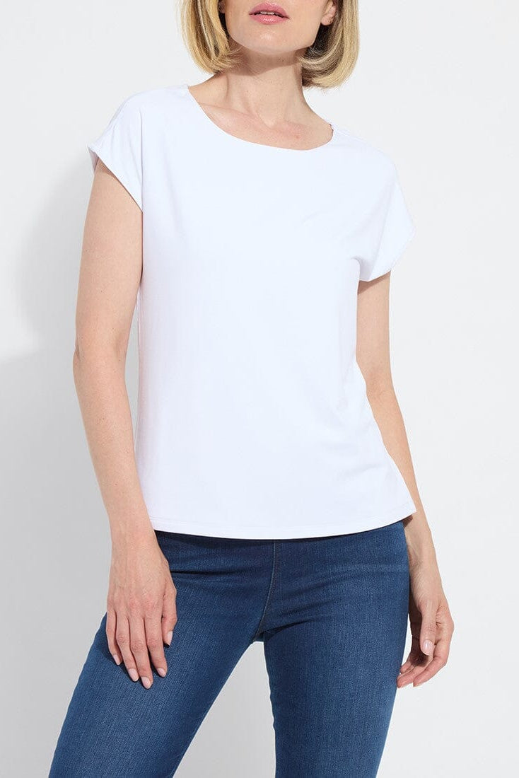 Lyssentials Short Sleeve Top | White, Black