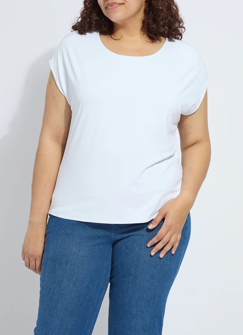 Lyssentials Short Sleeve Top | White, Black