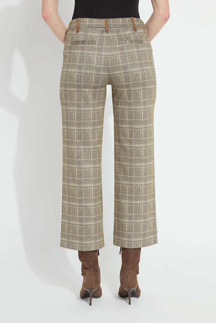 Livia Crop Pant | Smoked Green Plaid