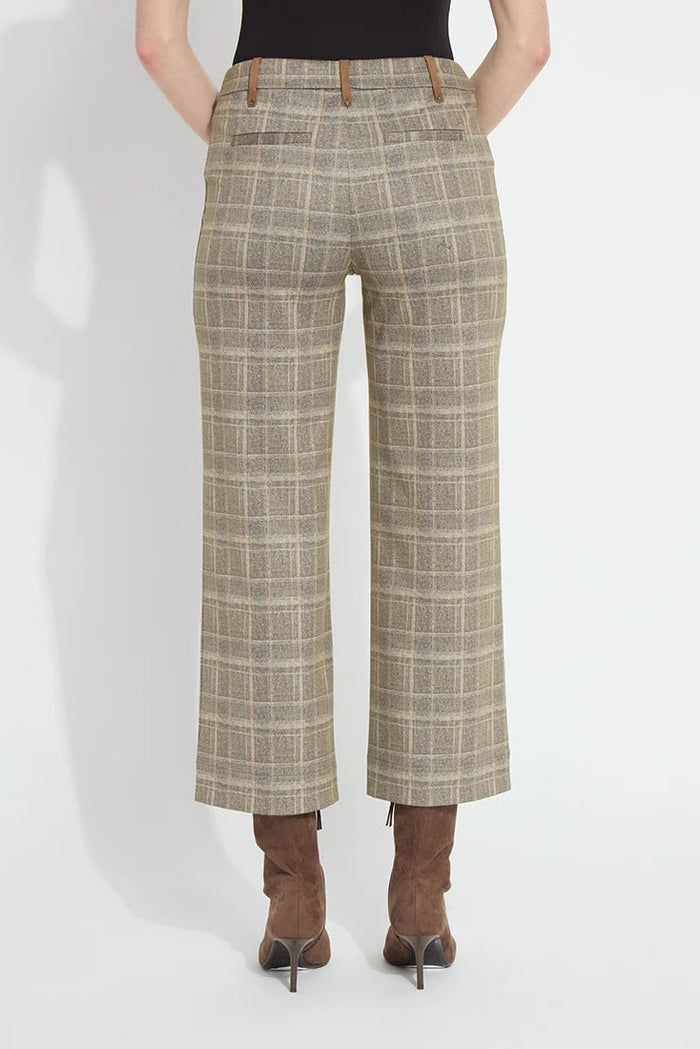 Livia Crop Pant | Smoked Green Plaid