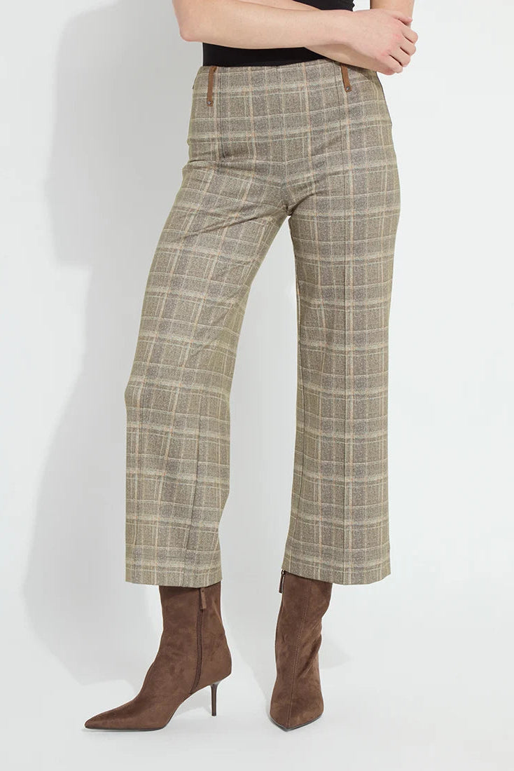 Livia Crop Pant | Smoked Green Plaid
