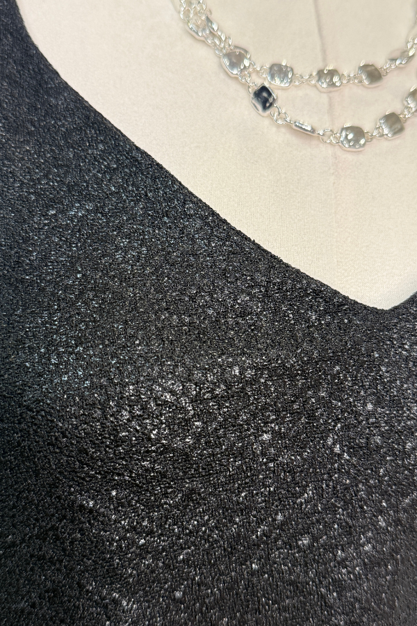 V-Neck Blouson Dress | Luster