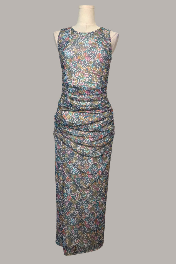Ruched Midi Dress | Magnolia Mesh, Sandbar Mesh