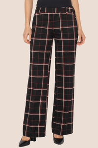 Kelsey Wide Leg Trouser 31" Inseam | Black/Red Plaid