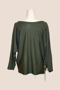 Flat Knit 3/4 Sleeve Sweater | Burnt, Red Currant