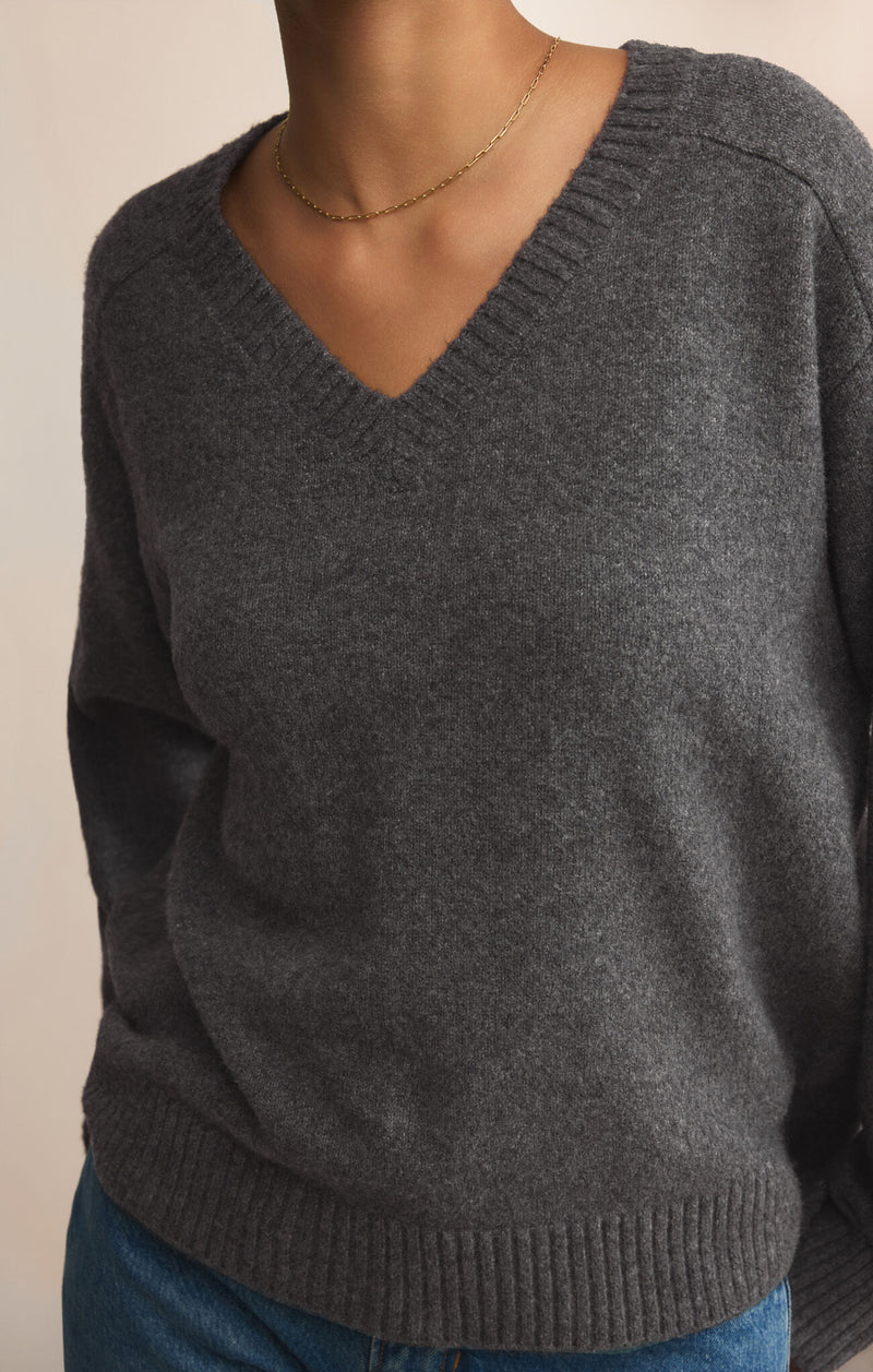 Eloise Sweater | Charcoal Heather, Natural Heather