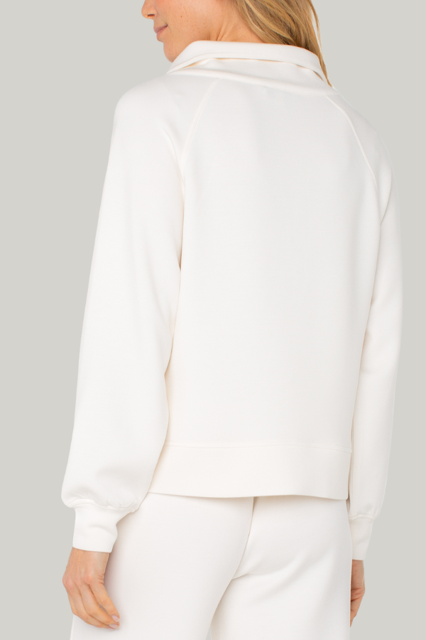 Athletic Popover Quarter Zip | White Cloud