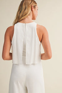 Sleeveless Linen Jumpsuit | White
