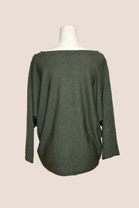 Flat Knit 3/4 Sleeve Sweater | Burnt, Red Currant