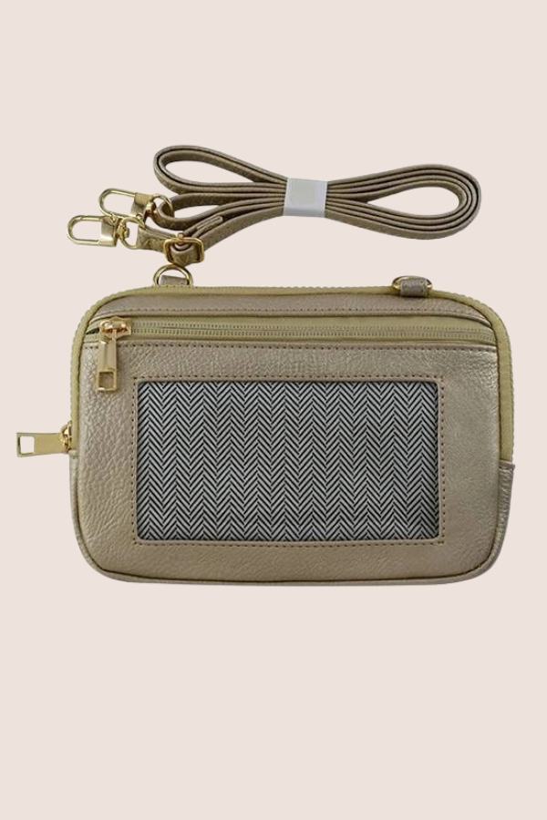 Mini Crossbody Wallet | Black, Jean, Tan, Champagne Gold