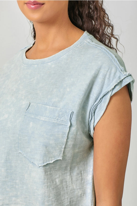 Washed Slouchy Essential Tee | Vintage White, Washed Tomato, Ice Blue