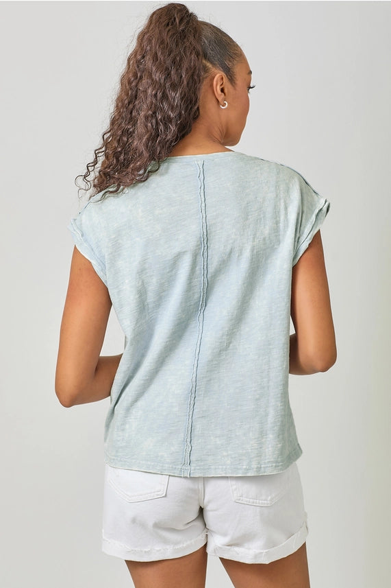 Washed Slouchy Essential Tee | Vintage White, Washed Tomato, Ice Blue