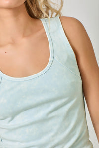Raw Cut Edge Tank Top | Ice Blue, Vintage White