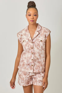Button Down Camp Shirt | Cappuccino