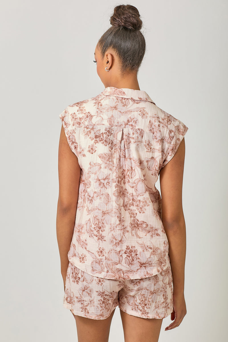 Button Down Camp Shirt | Cappuccino