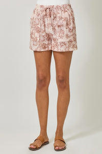 Printed Double Gauze Short | Cappuccino