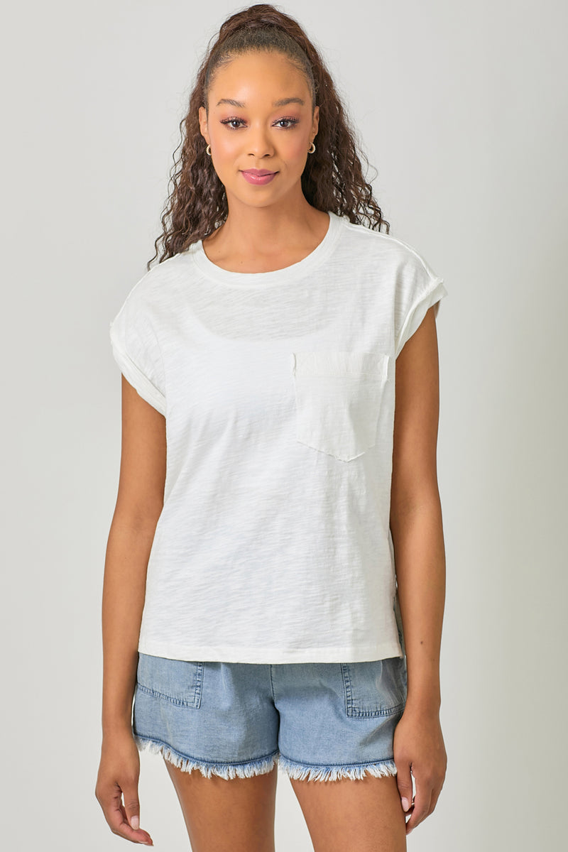 Washed Slouchy Essential Tee | Vintage White, Washed Tomato, Ice Blue