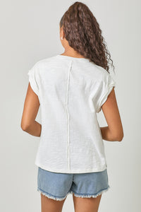 Washed Slouchy Essential Tee | Vintage White, Washed Tomato, Ice Blue