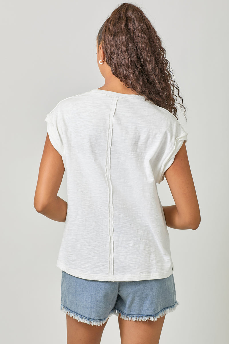 Washed Slouchy Essential Tee | Vintage White, Washed Tomato, Ice Blue
