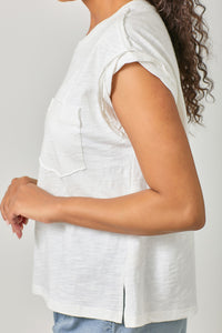 Washed Slouchy Essential Tee | Vintage White, Washed Tomato, Ice Blue