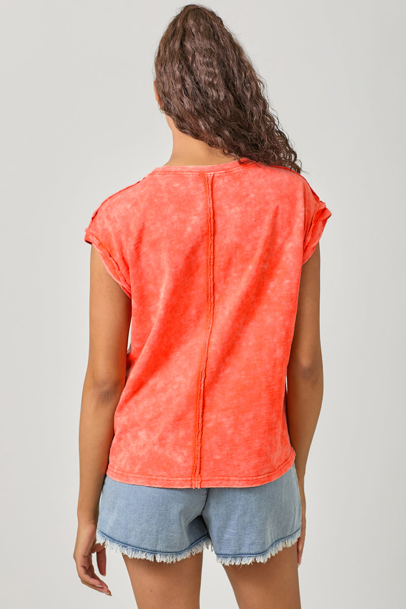 Washed Slouchy Essential Tee | Vintage White, Washed Tomato, Ice Blue