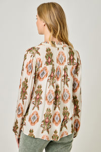 Printed Peasant Blouse | Ivory/Tribal