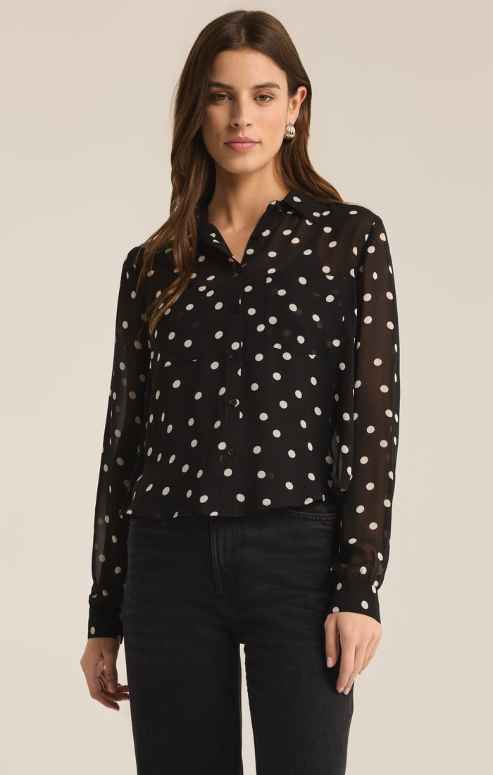 Vivienne Polka Dot Top | Black/White