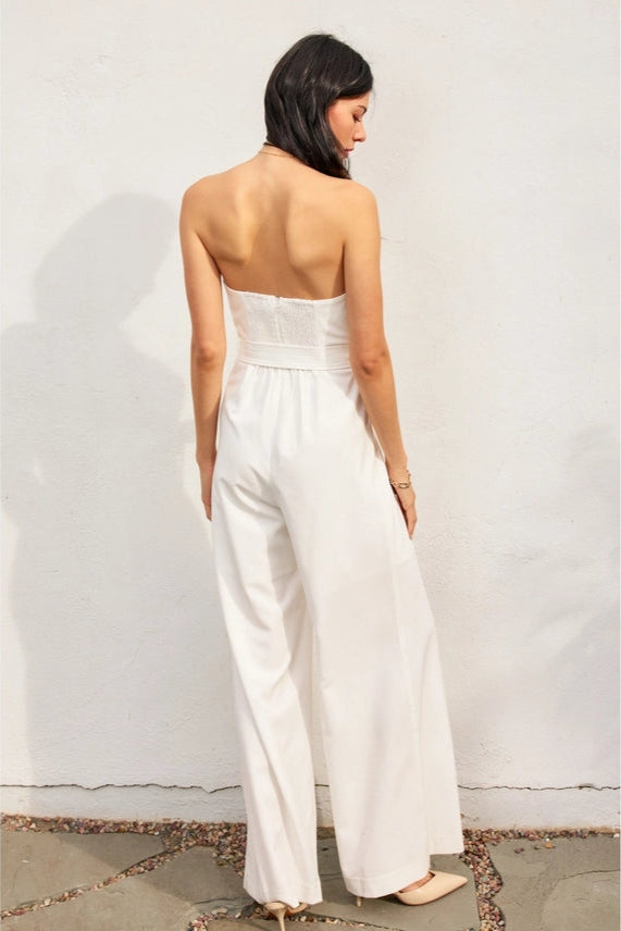 Strapless Jumpsuit | Black, White