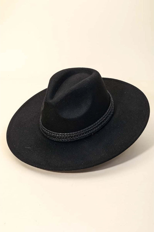 Braided Band Fedora | Black, Tan, Ivory