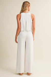 Sleeveless Linen Jumpsuit | White