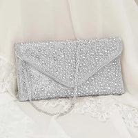 Studded Envelope Clutch Bag | Black, Gold, Silver