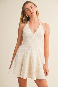 Floral Jacquard Skort Dress | Natural