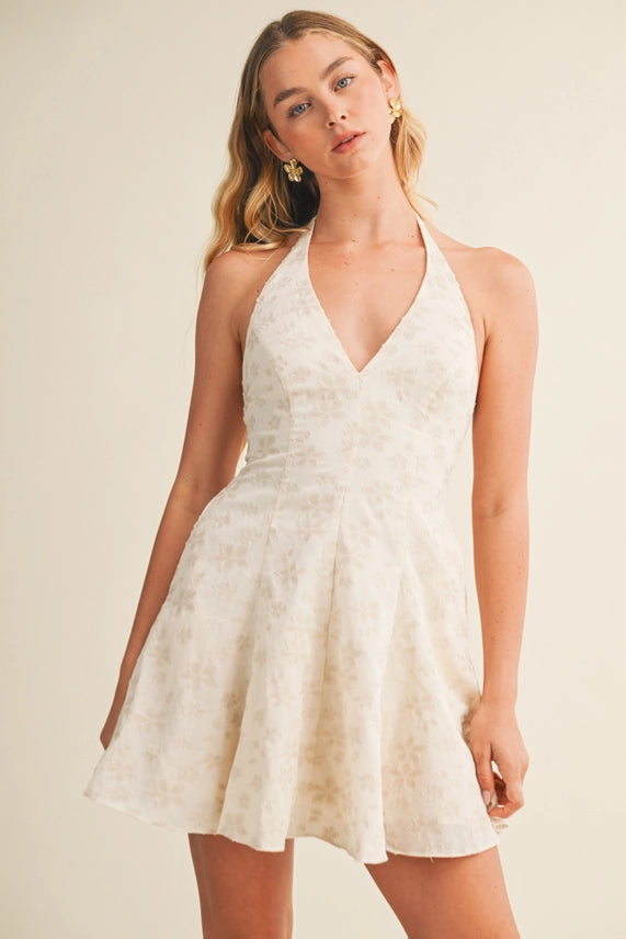 Floral Jacquard Skort Dress | Natural