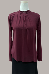 Mock Neck Top | Wine