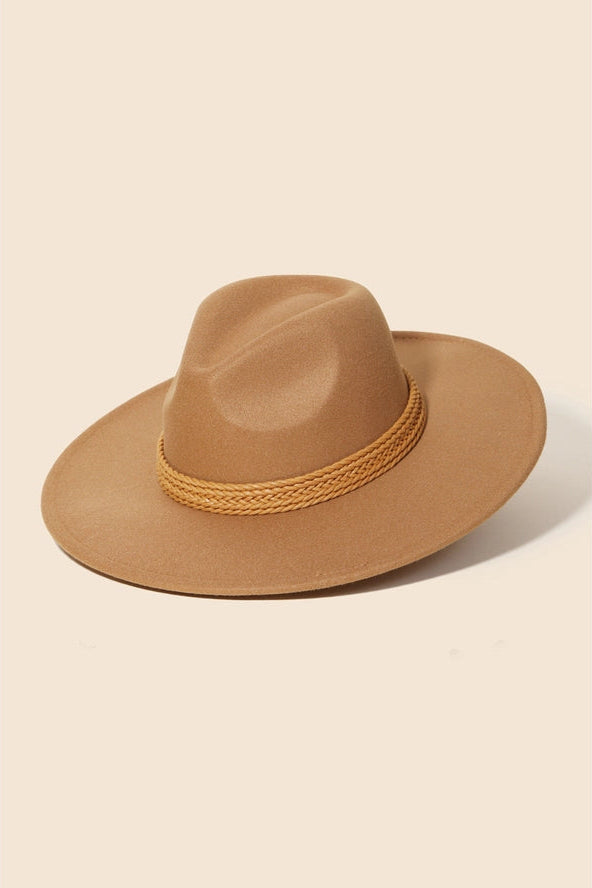 Braided Band Fedora | Black, Tan, Ivory