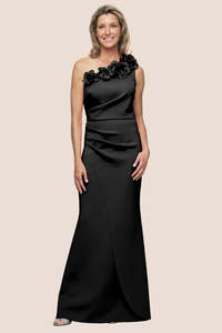 3D One Shoulder Dress | Black