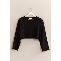 Cropped Sweater Pullover | Black