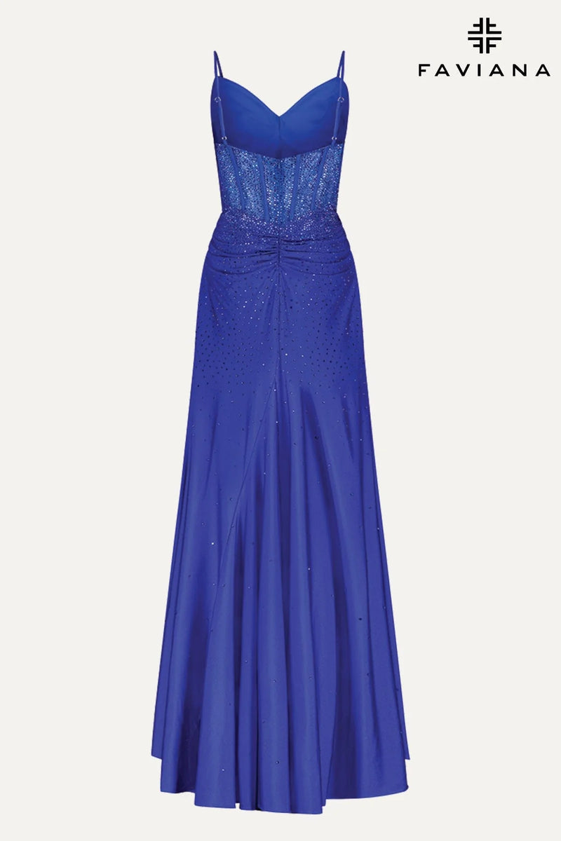 Faviana 9555 Plus Size Corset Maxi Dress With Hotfix Crystals Harriman Clothing Co. Faviana 9555 Plus Size Corset Maxi Dress With Hotfix Crystals Harriman Clothing Co.