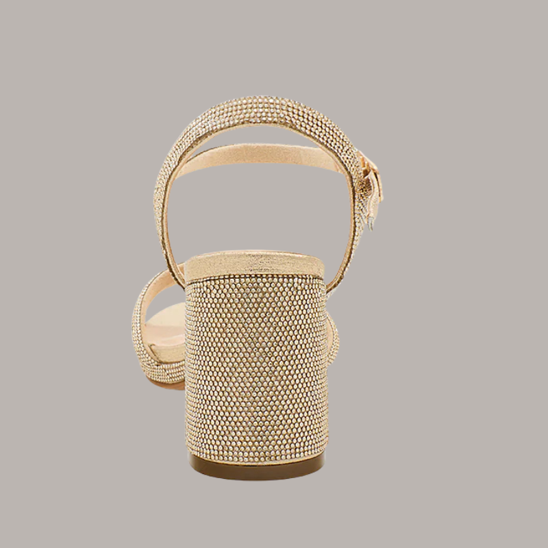 Nelly Shimmer Block Heel 2.6" With Platform | Gold