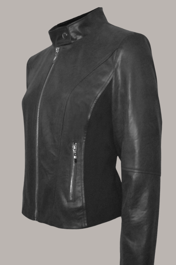 Faux Leather Scuba Jacket | Black
