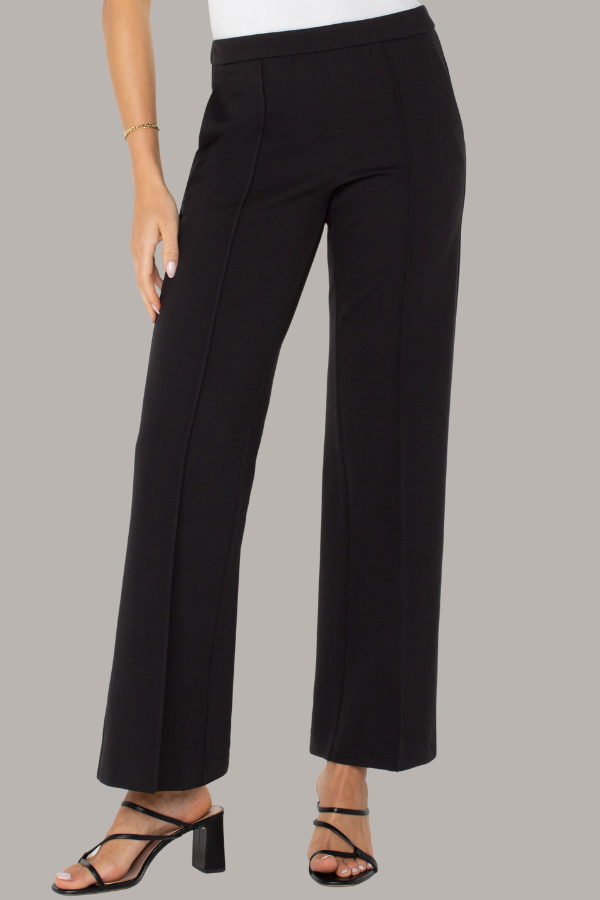 Kayla Pull On Wide Leg Trouser | Black
