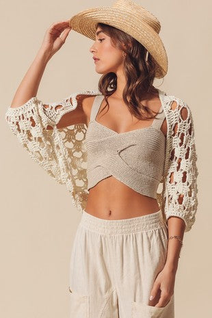 Crochet Shrug | Ivory, Stone