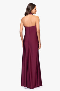 Satin Halter Gown | Wine