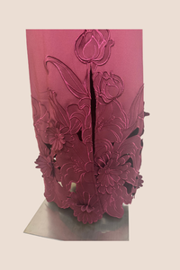 Strapless Open Work Hem Gown | Wine