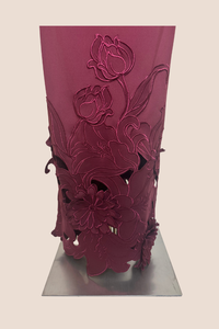 Strapless Open Work Hem Gown | Wine